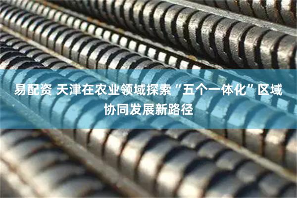 易配资 天津在农业领域探索“五个一体化”区域协同发展新路径